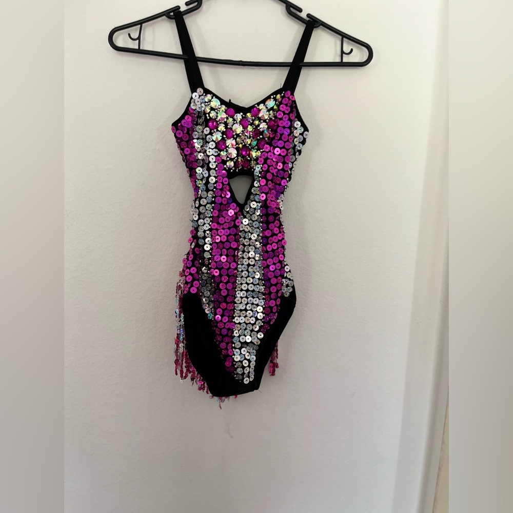 Fuchsia/Silver Sequins Leopard